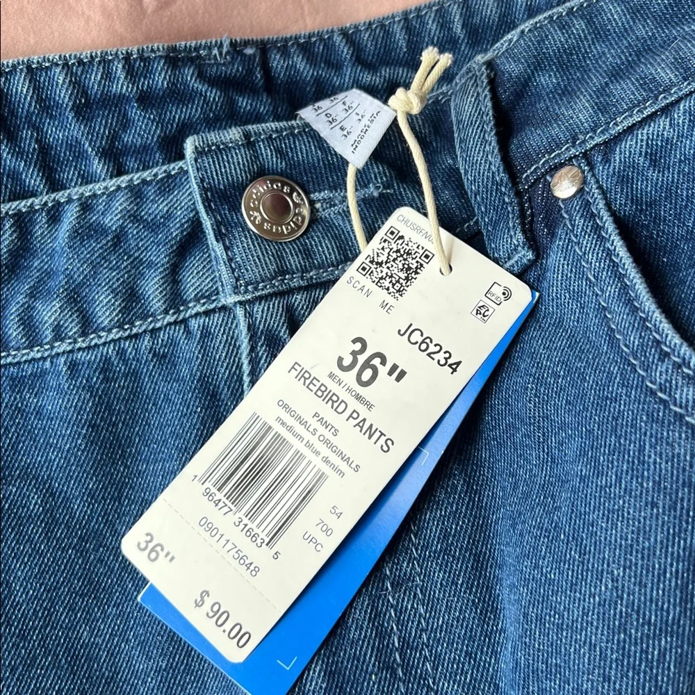 Adidas Mens Firebird Pants Medium Blue 36” New Tags JC6234